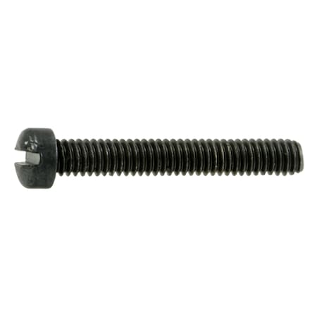 Midwest Fastener #1-72 x 1/2 in Slotted Fillister Machine Screw, Black Oxide Steel, 12 PK 32902